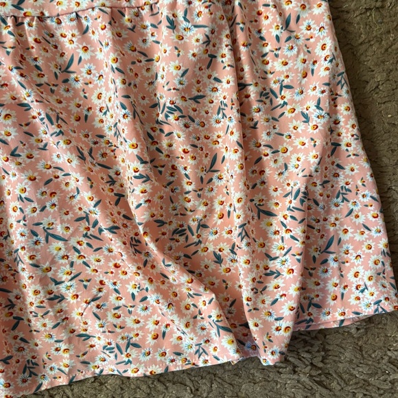 SHEIN Curve 4XL Pink Daisy Tiered Baby Doll Dress Floral - Picture 6 of 6